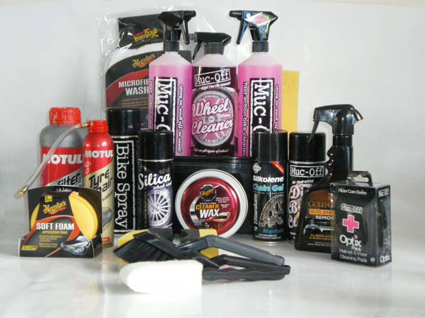 Our bike competition prize - £150 of products from Muc-Off, Motul, Silkolene and Meguiars
