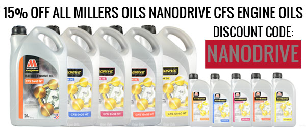 15% off Millers Nanodrive CFS Engine Oils Nanodrive15